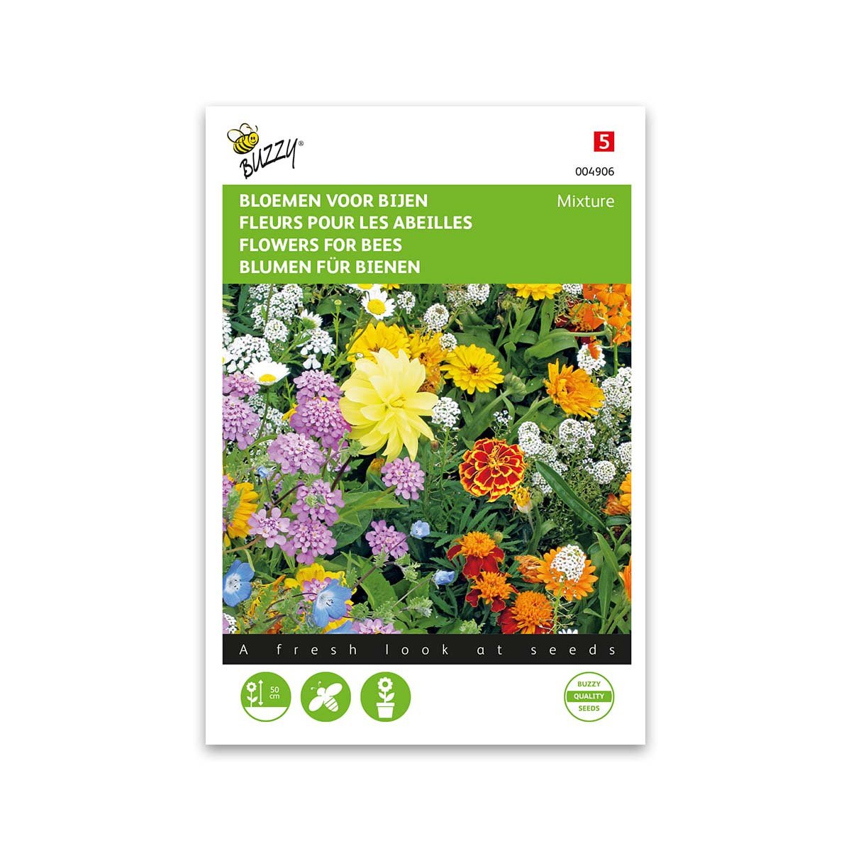 Farverig blomsterfrøblanding til bier i pose
