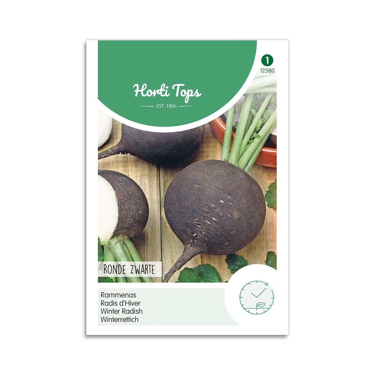 Horti Tops sorte vinterradiser frø Frøpose med Horti Tops sorte vinterradiser