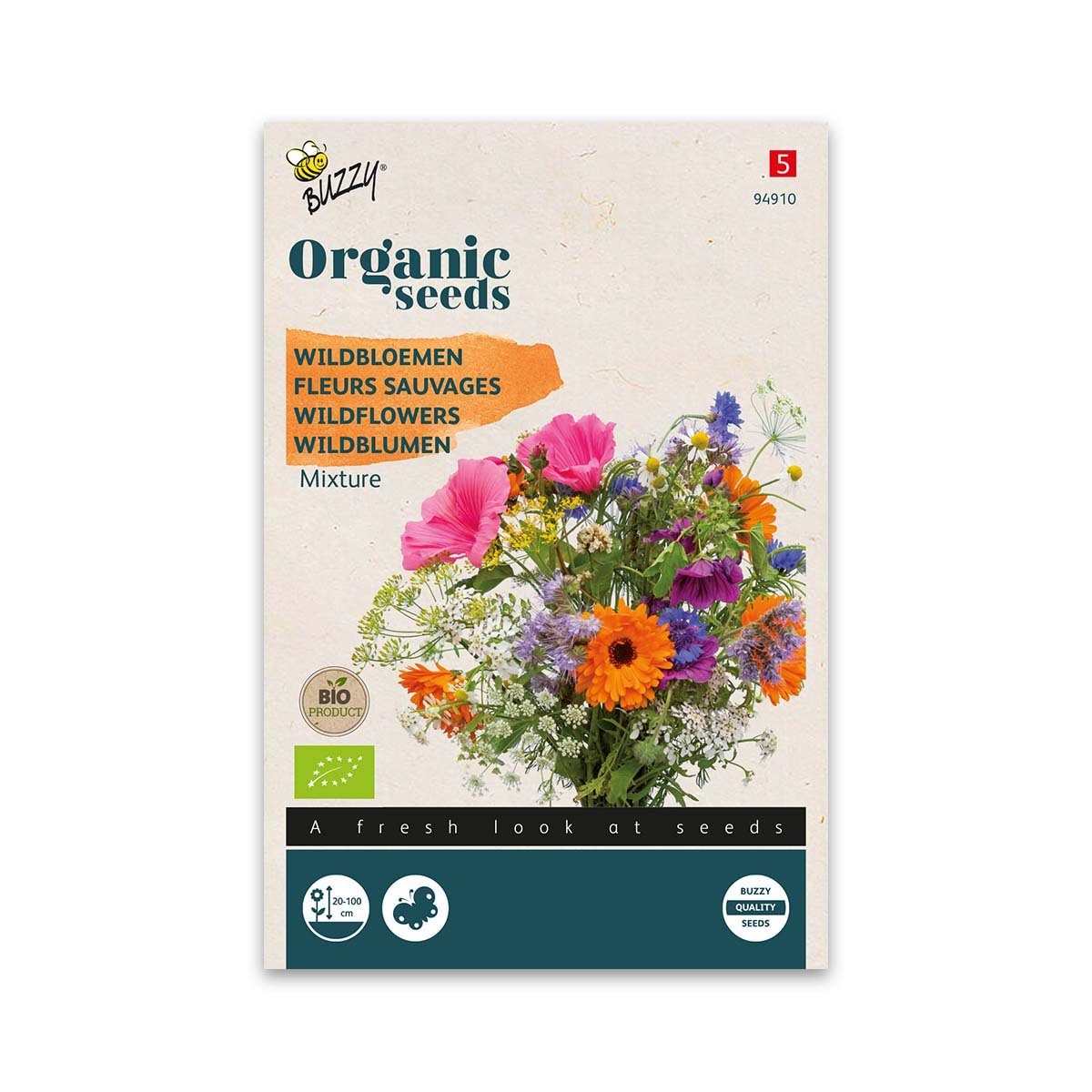 Frøpose med økologisk blanding af vilde blomster