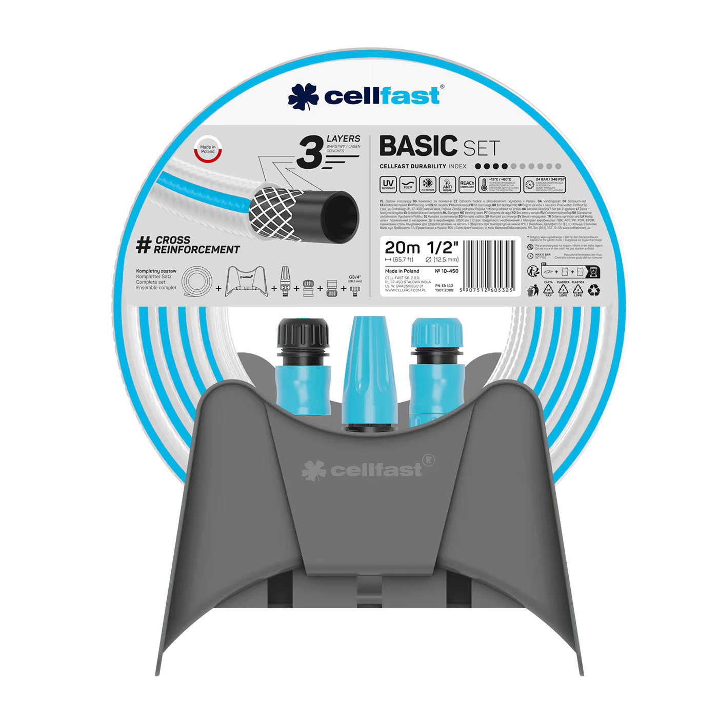 Cellfast BASIC Vandingssæt med holder, 20 meter Cellfast BASIC Vandingssæt med holder, 20 meter