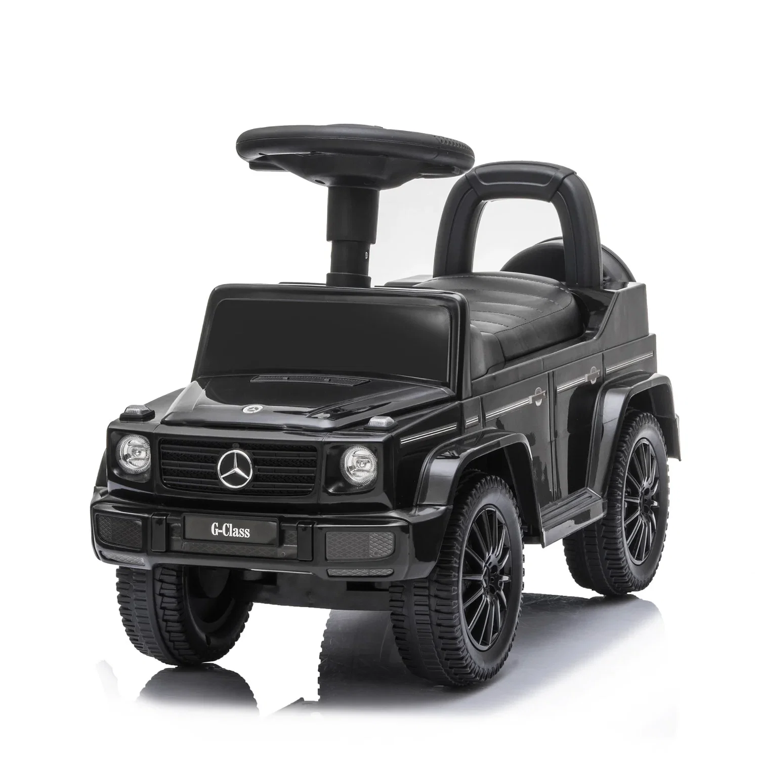 Sort Mercedes G-Class gåbil med ryglæn til børn
