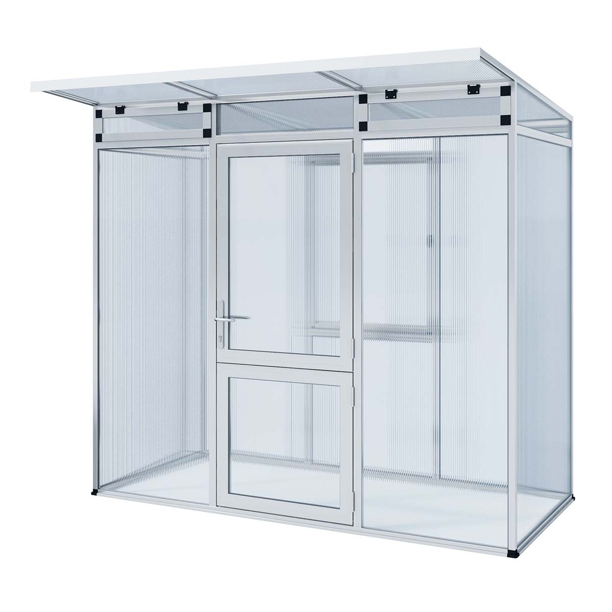 Fritstående aluminium indgangsmodel med glasvægge