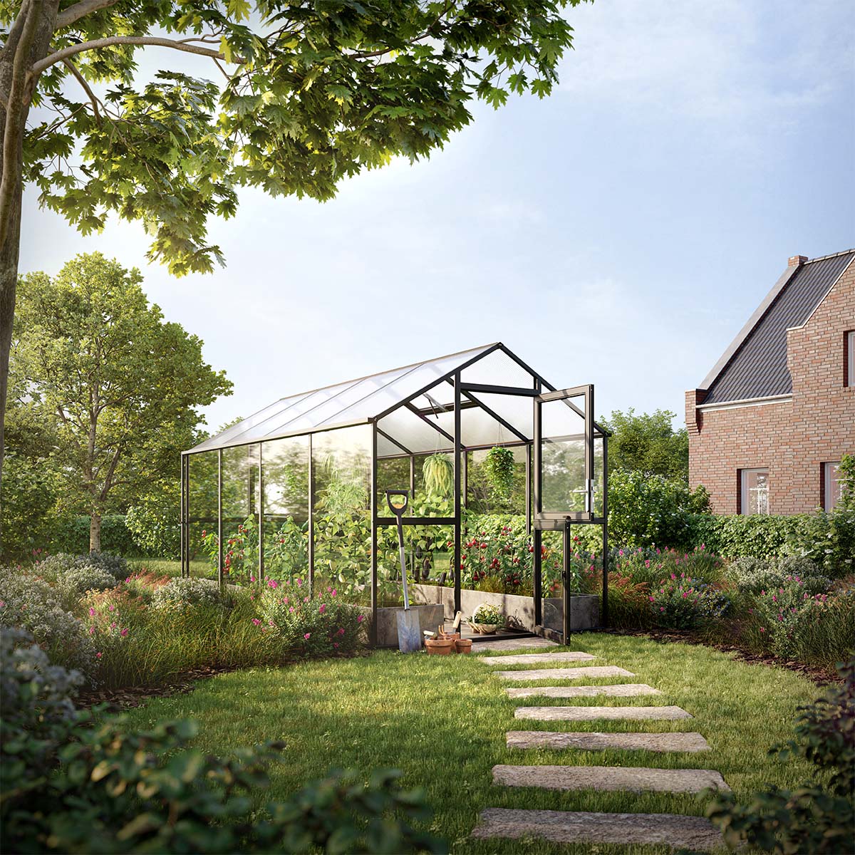 Drivhus - KGT Aptasia IV, Antracitgrå - 10 m²