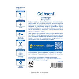 Gul sennep frø - 20 m² | Kiepenkerl grøngødning til forbedring af jord Produktbillede af Kiepenkerl gul sennep (Sinapis alba) frøpakke til ca. 20 m² – hurtigvoksende grøngødning, beskytter jorden mod ukrudt, udtørring og erosion, løsner jorden med dybe rødder og tilfører organisk materiale og humus.