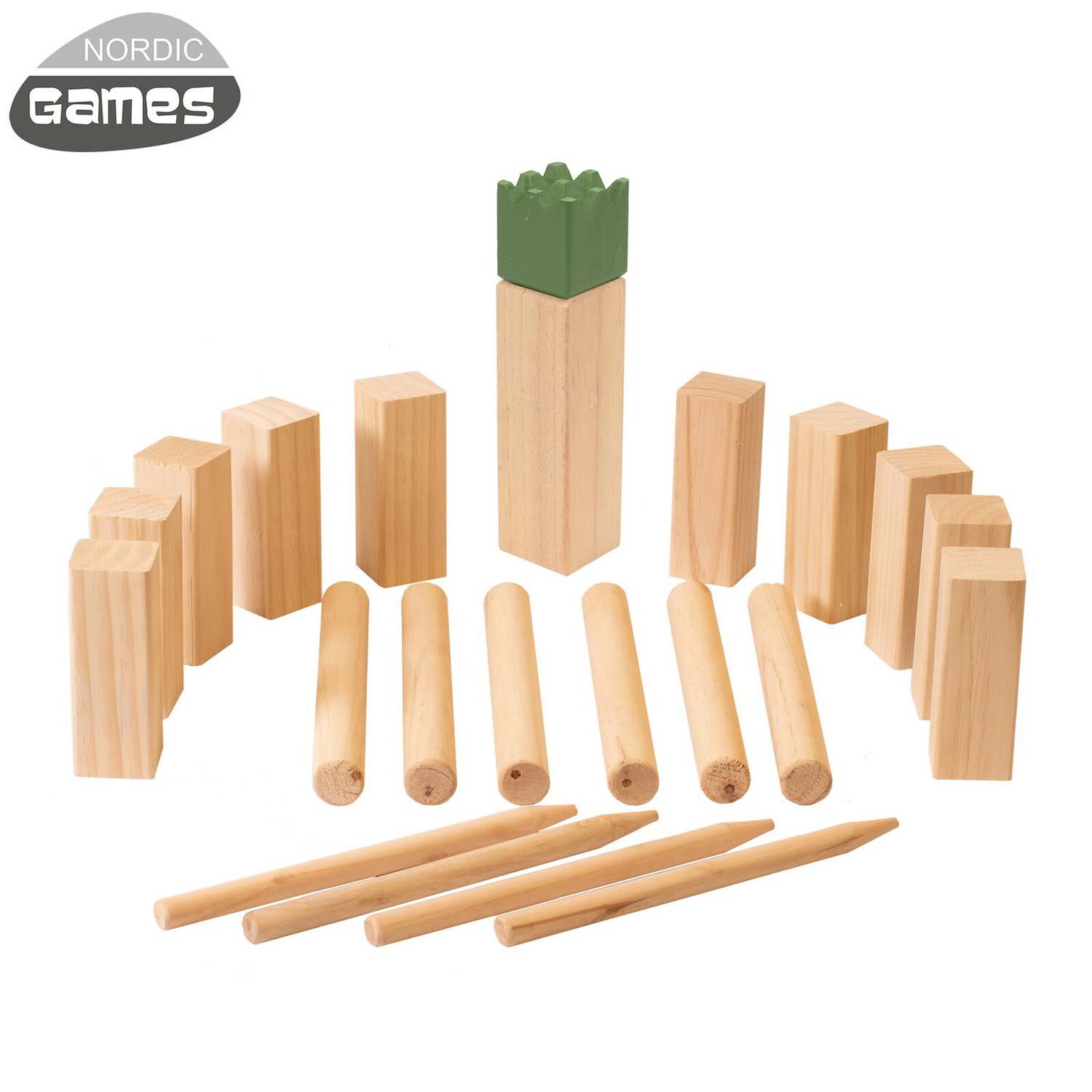 Nordic Games kubb spil i træ Komplet Nordic Games kubb havespil i træ