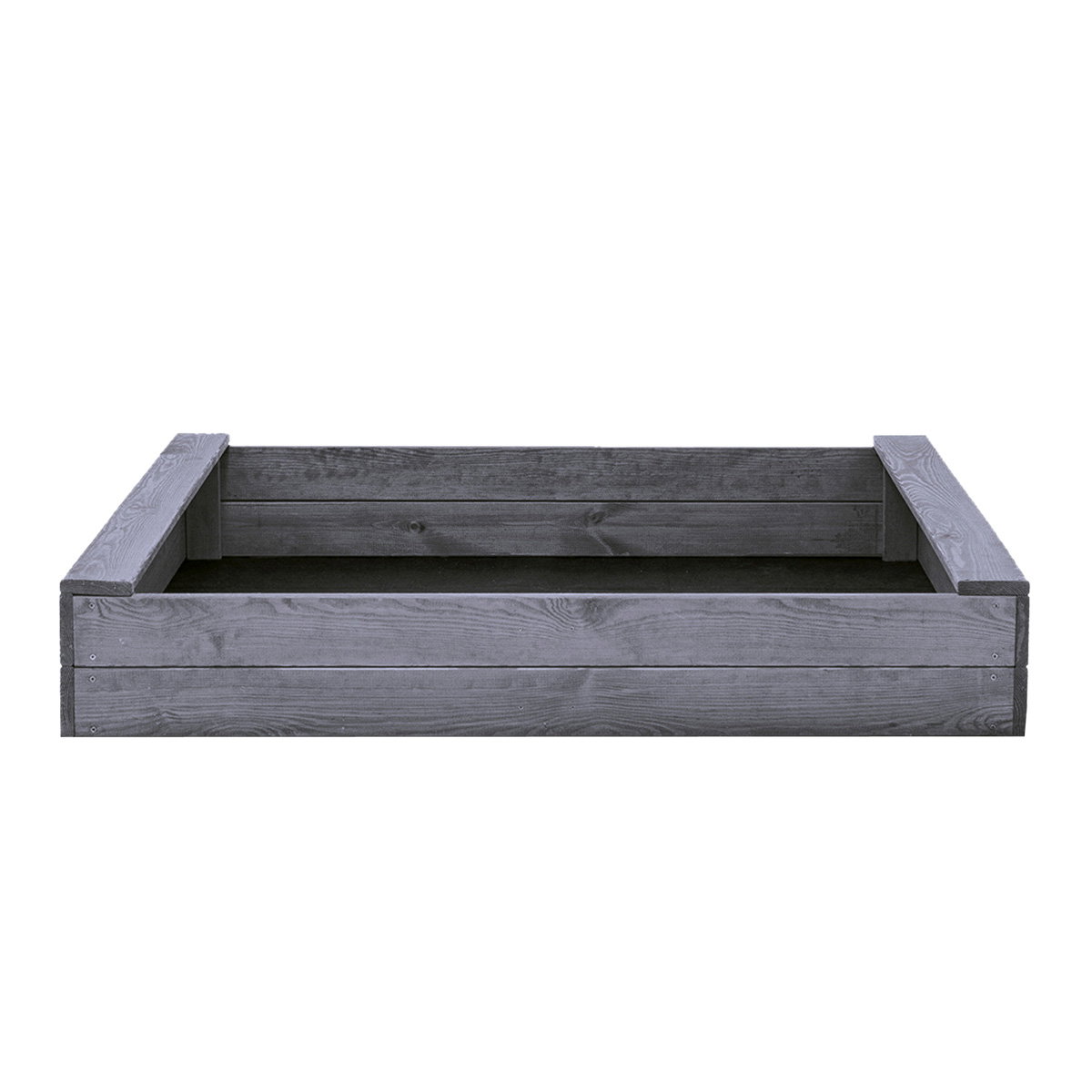 Sandkasse slim 120x120 cm i grå, pladsbesparende design, grundmalet 100% PEFC-certificeret fyrretræ fra NORDIC PLAY Active