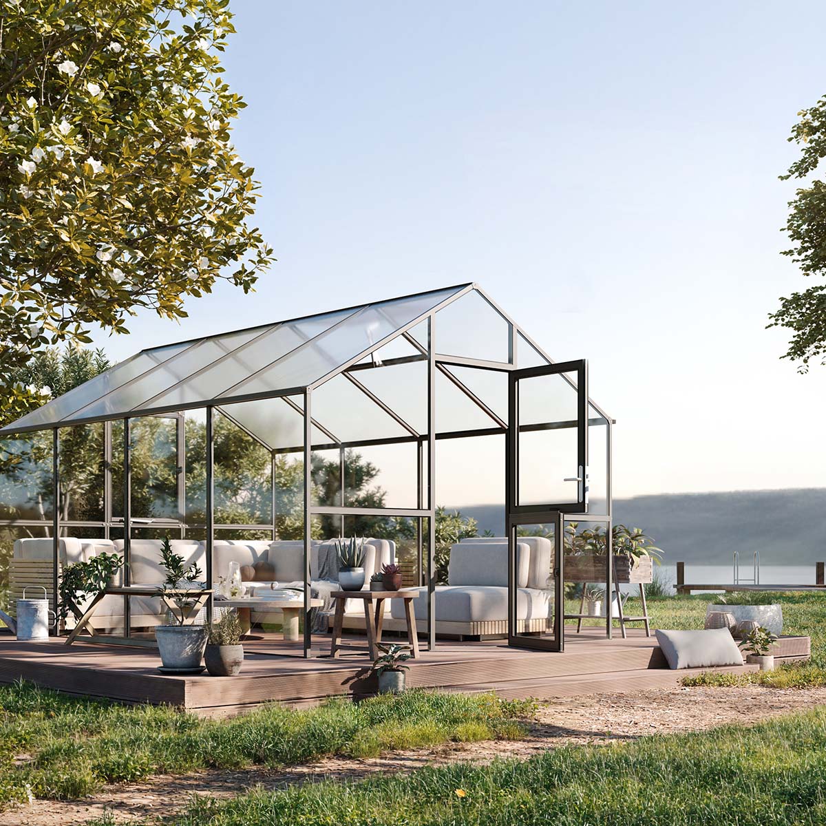 Drivhus - KGT Ortasia IV, Antracitgrå - 12,74 m2