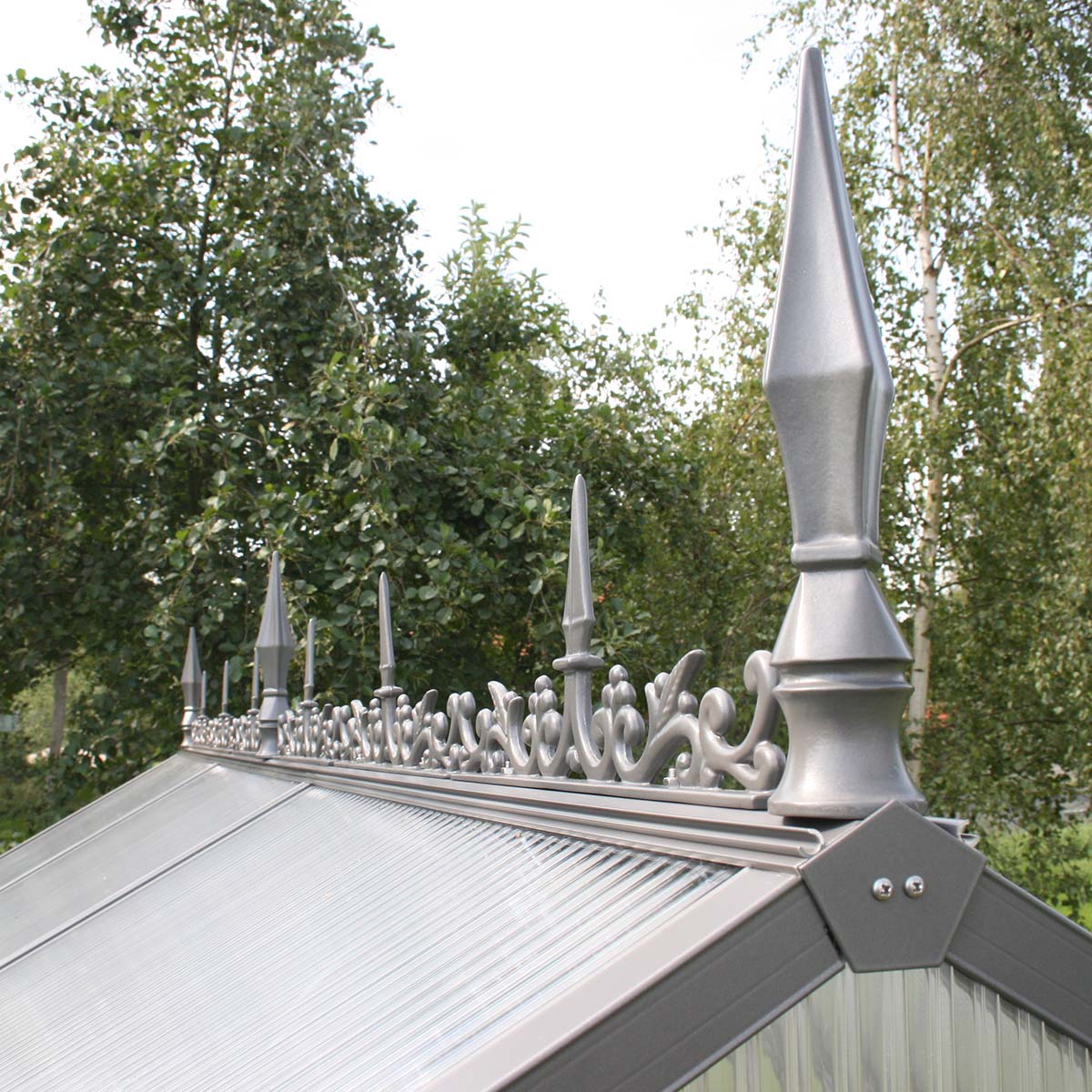 Rygningsdekoration til Drivhus - Model Typ IV, Aluminium Natur