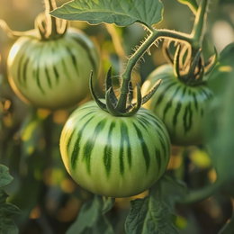 Økologisk Tomatfrø Green Zebra – stribet gul og grøn tomat | Buzzy Organic Økologisk Tomatfrø 'Green Zebra' fra Buzzy Organic – runde, stribede grønne og gule tomater med grønt frugtkød; frisk, syrlig og sød smag. Velegnet til drivhus, indendørs eller friland i varmt solrigt klima; kræver jævn vanding og opbinding.