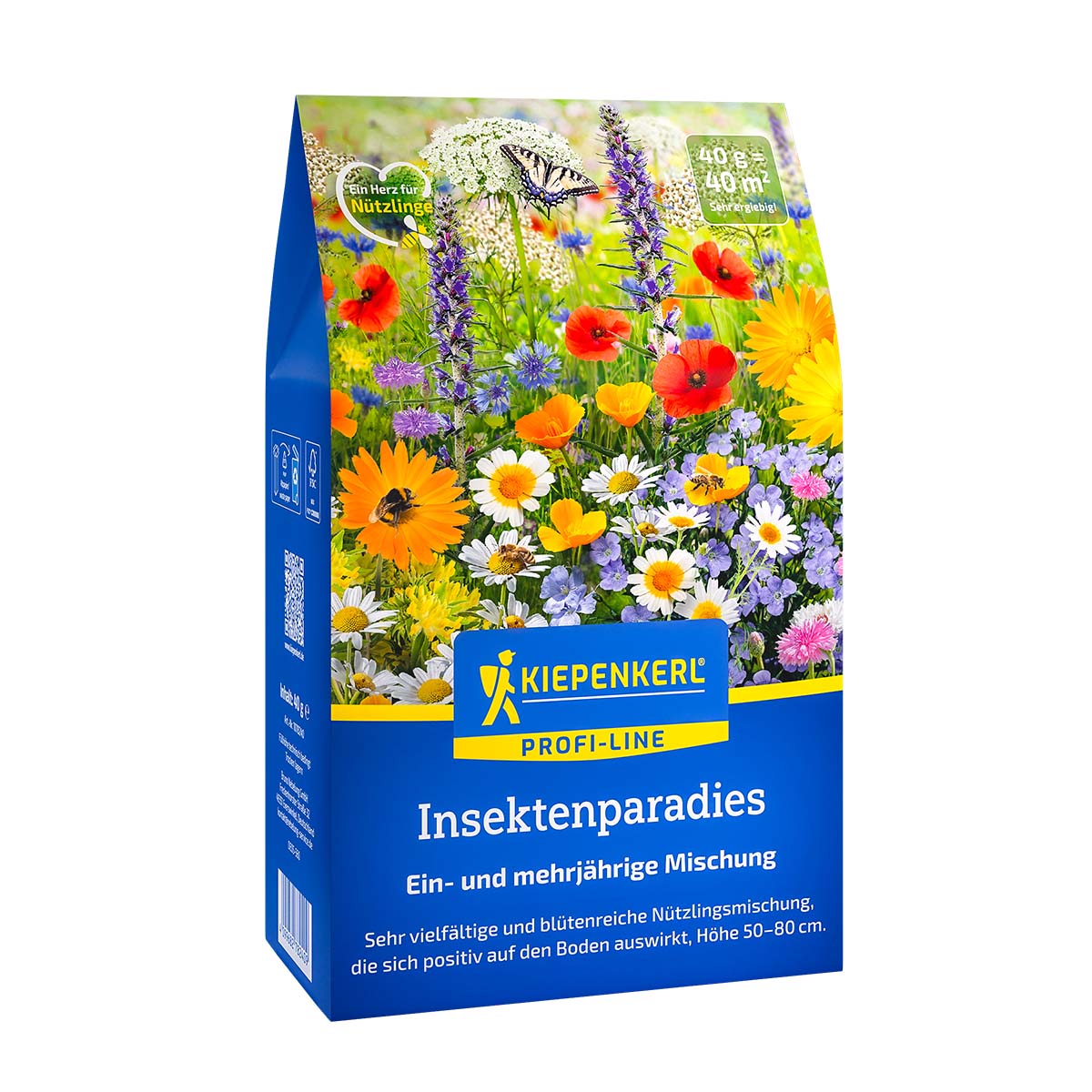 Pakke med Kiepenkerl Blomsterblanding 'Insektparadis' til 40 m², farvestrålende et- og flerårige blomster til at tiltrække bier, sommerfugle og nyttige insekter