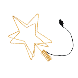 Gul LED julestjerne til juletræ Gul LED julestjerne med spiral og kabel