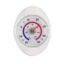 Analogt køleskabstermometer i plast, °C og °F Rundt analogt køleskabstermometer med dobbelt skala