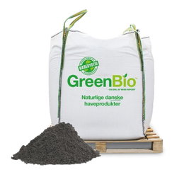 GreenBio naturgødning i bigbag på palle GreenBio naturgødning i bigbag med jordbunke