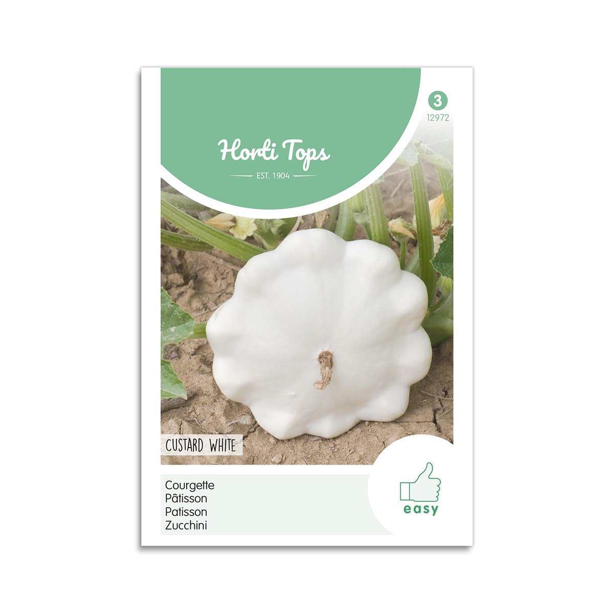 Horti Tops patisson frø Custard White Frøpose med hvide patisson squash Custard White