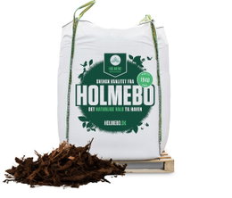 Holmebo barkflis i bigbag til haven Stor Holmebo bigbag med barkflis på palle