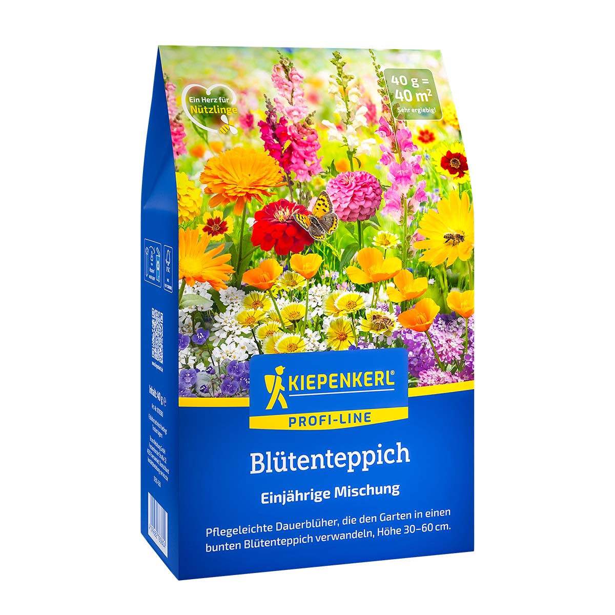 Produktbillede af Kiepenkerl Blomsterblanding Blomstertæppe til 40 m², farverig etårig blanding der hurtigt danner et tæt blomsterflor, velegnet til have og tiltrækker bestøvere