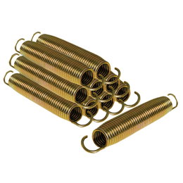 Sæt med metal forlængelsesfjedre guld Stak af gyldne metal forlængelsesfjedre med kroge