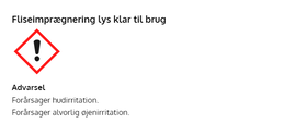 Fliseimprægnering lys klar til brug Advarsel: fliseimprægnering kan irritere hud og øjne