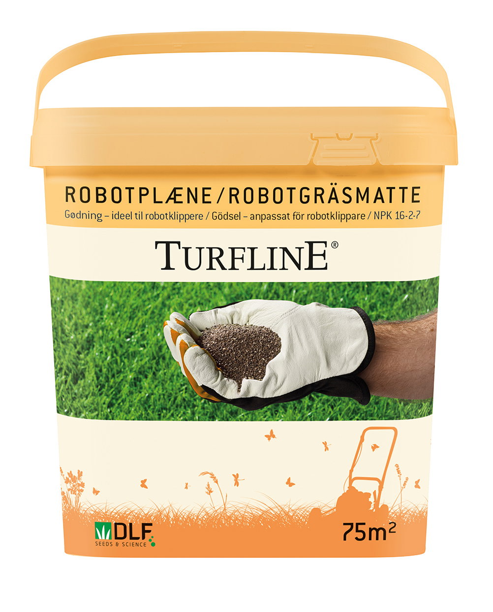 Spand med Turfline robotplænegødning 75 m²