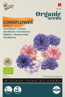 Frøpose med økologiske blandede kornblomster