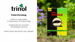 Billede af Trinol Ferroslug 500 g pakning og blå korn; lokkemiddel med jernfosfat til bekæmpelse af dræbersnegle og have­snegle, uskadeligt for kæledyr, pindsvin og fugle