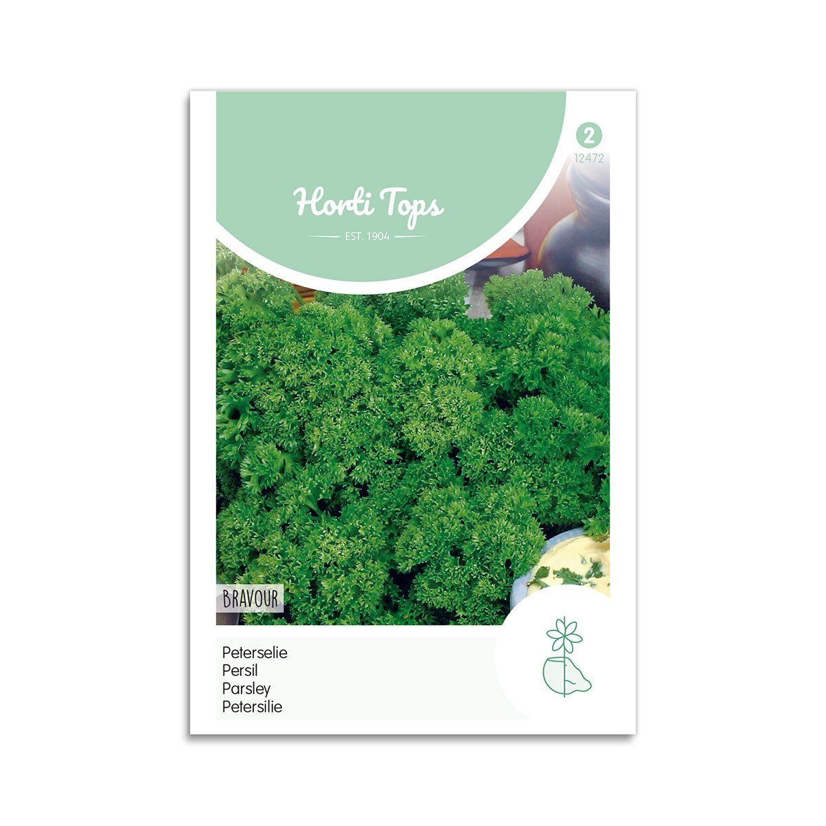 Persille frø Horti Tops Bravour Pose med kruspersillefrø Horti Tops Bravour