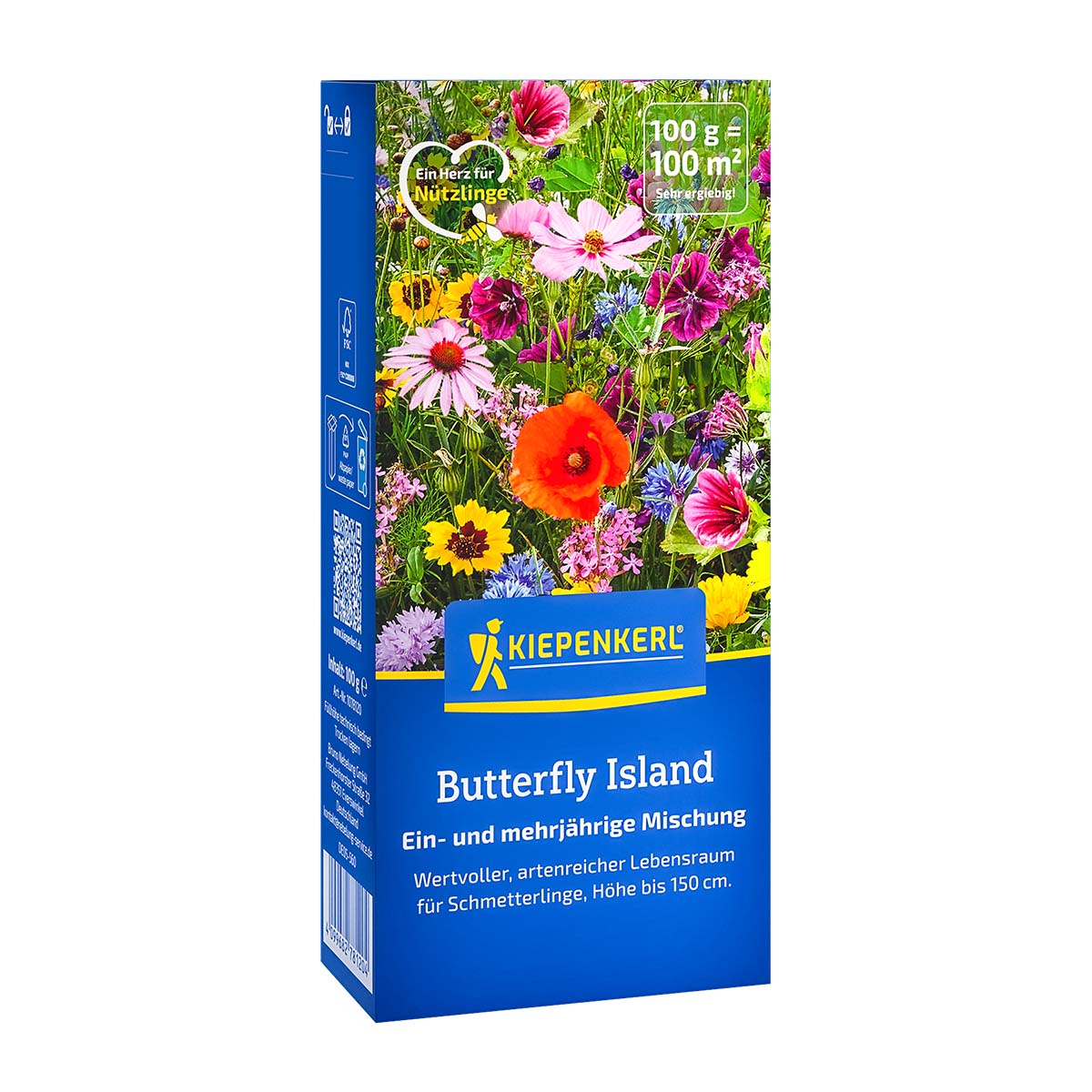 Produktbillede af Kiepenkerl Blomsterblanding "Sommerfugle paradis" til 100 m², farverige et- og flerårige blomster (op til 150 cm), blomstrer juli-oktober, tiltrækker sommerfugle, bier og larver