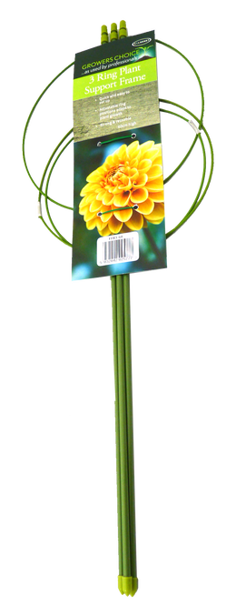 Grønt plante støttebur med tre ringe til blomster