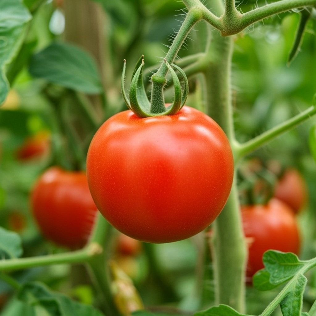 Moneymaker tomat på stilk, mellemstor rund rød tomat dyrket i drivhus/friland, velegnet til salater, sandwich, tomatsovs og salsa – tomat frø fra Horti Tops