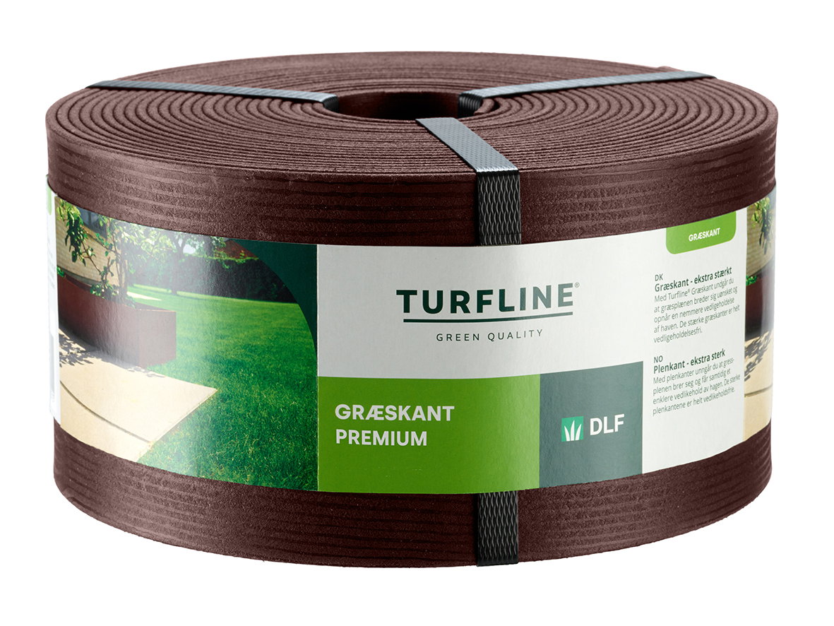 Rulle med Turfline græskant premium i brun plastik