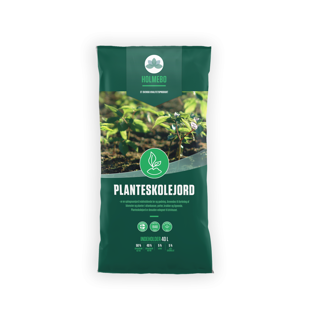 HOLMEBO planteskolejord 40L til planter Sæk med HOLMEBO planteskolejord 40 liter