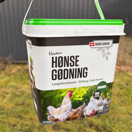 Nordic Gardens Hønsegødning 5 L – Organisk pelleteret hønsegødning, langtidsvirkende til ca. 30 m² Spand med Nordic Gardens organisk hønsegødning 5 liter, pelleteret 100% hønsegødning (NPK 5-2-1), langtidsvirkende gødning til køkkenhave, blomsterbed, frugthaven og græsplæne, dækker ca. 30 m²