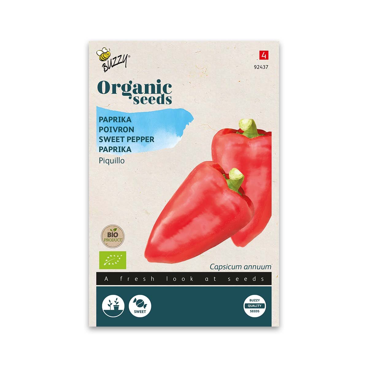 Økologiske piquillo peberfrø Frøpose med økologiske piquillo peberfrø