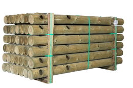 Samlet pakke til 60x20 m ridebane - 2,5 m lægter, 2 endepæle | BMB Pakket texashegn til 60x20 m ridebane fra BMB - indeholder 4 hjørnepæle Ø14x200 cm, 60 pæle Ø14x200 cm (2 endepæle eller 58 alm.), 128 lægter Ø8x250 cm, trykimprægneret træ, klar til levering