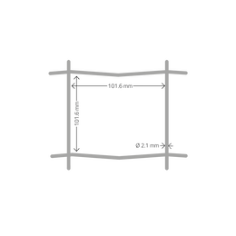 Målskitse af ramme 101,8 x 101,8 mm, Ø21 mm Teknisk tegning af firkantet ramme 101,8 x 101,8 mm, Ø21 mm