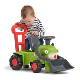FALK Claas Vintage babylegetraktor med rat, horn og skubbehåndtag – gangstøtte og skovl til børn 1-3 år FALK Claas Vintage babylegetraktor i grøn med rat, horn, skubbehåndtag og skovl, ideel som gangstøtte og motorik-legetøj til børn 1-3 år