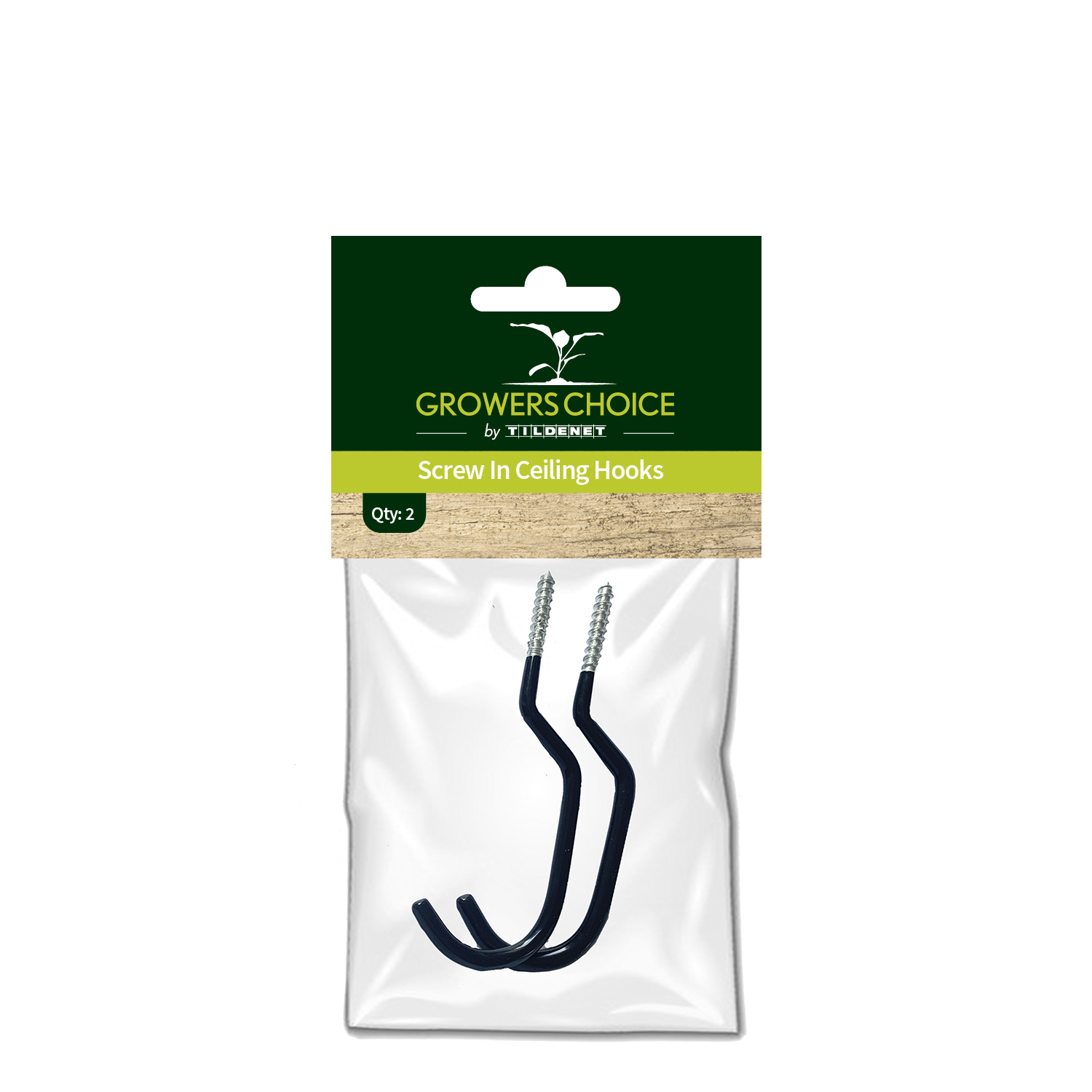 Pakke med 2 Growers Choice skruekroge til loft