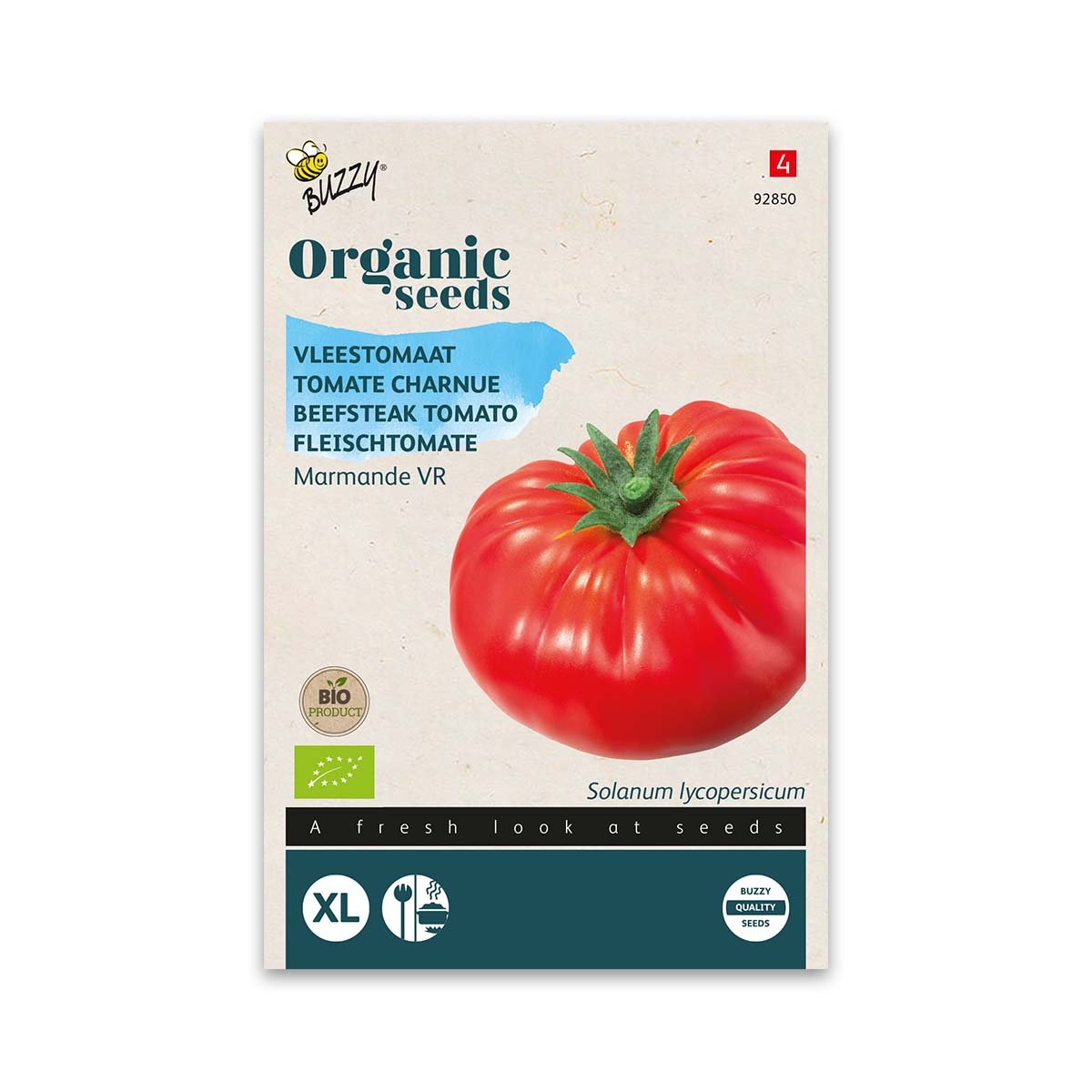 Pose med økologiske bøftomatfrø Marmande VR