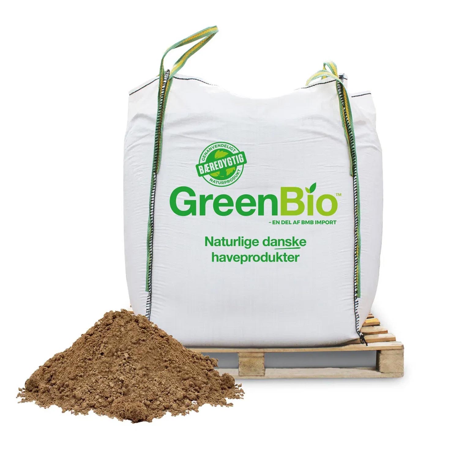 GreenBio naturlig havejord i stor bigbag på palle