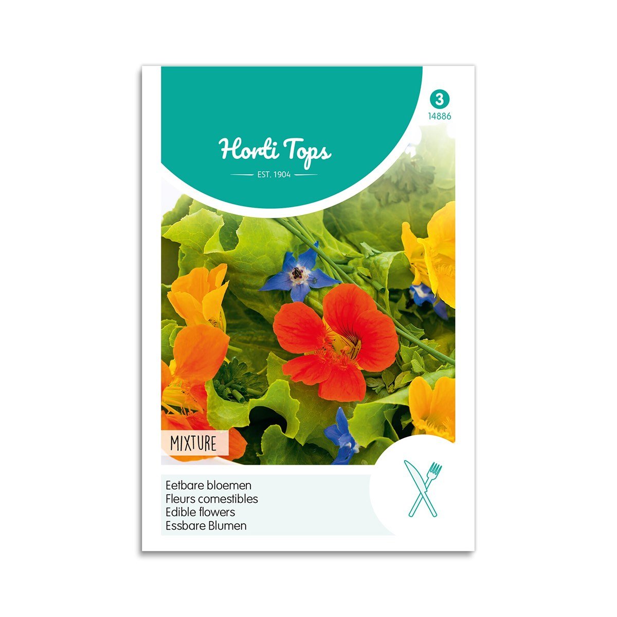 Horti Tops spiselige blomster frøblanding Frøpose med farverig blanding af spiselige blomster