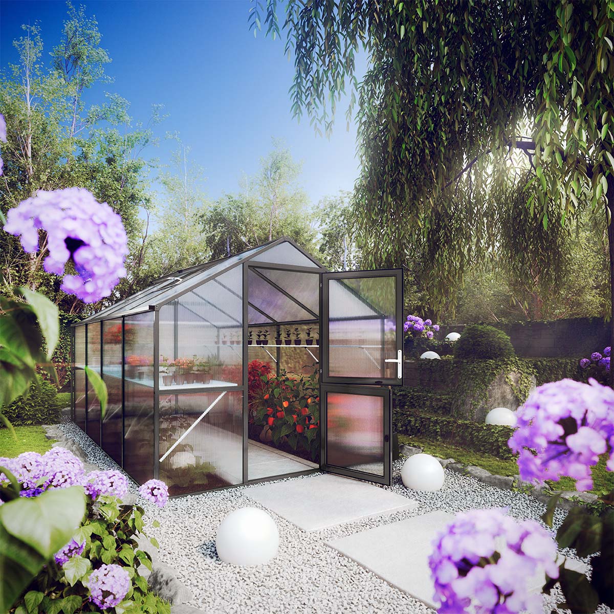 Drivhus - KGT Rose IV, Antracitgrå - 10 m2