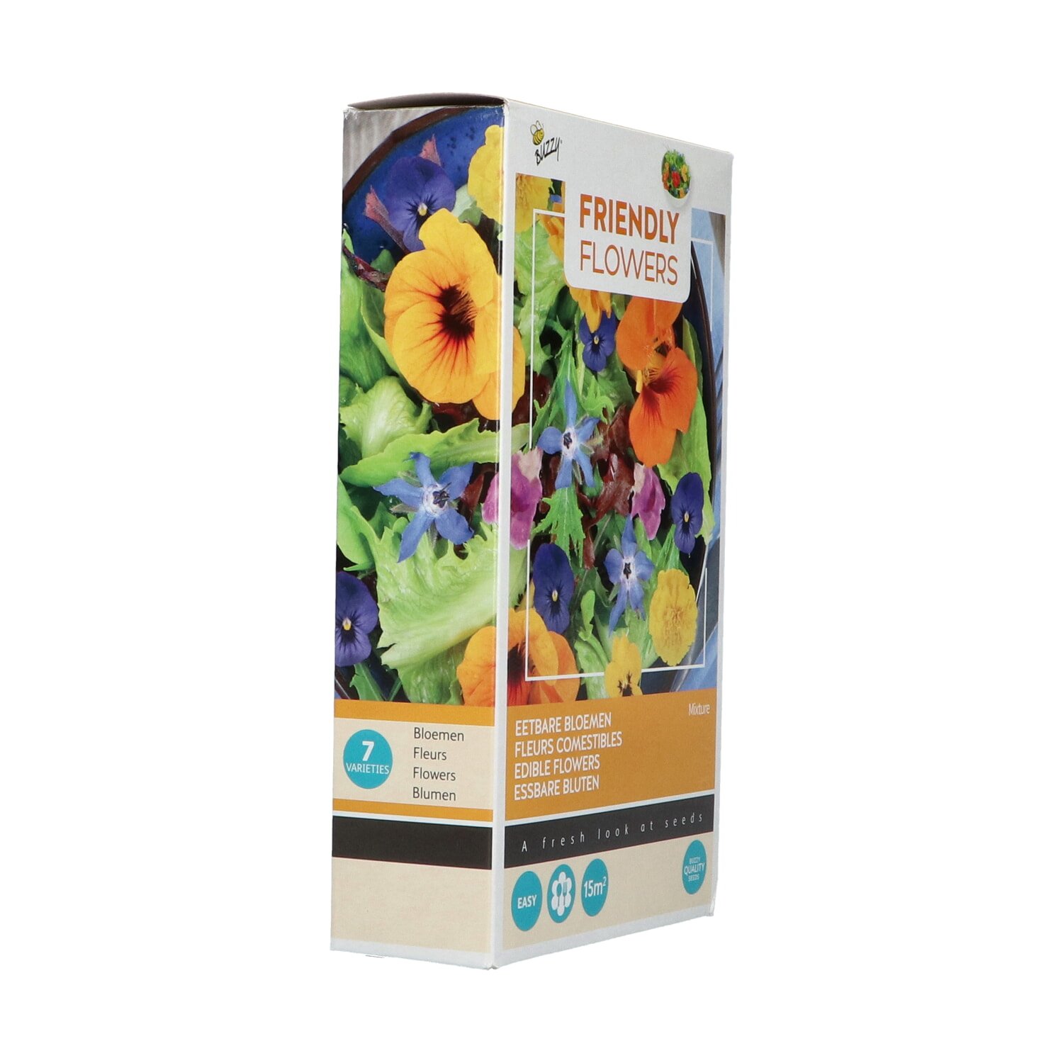 Pakke med Buzzy Friendly Flowers spiselige blomsterfrø