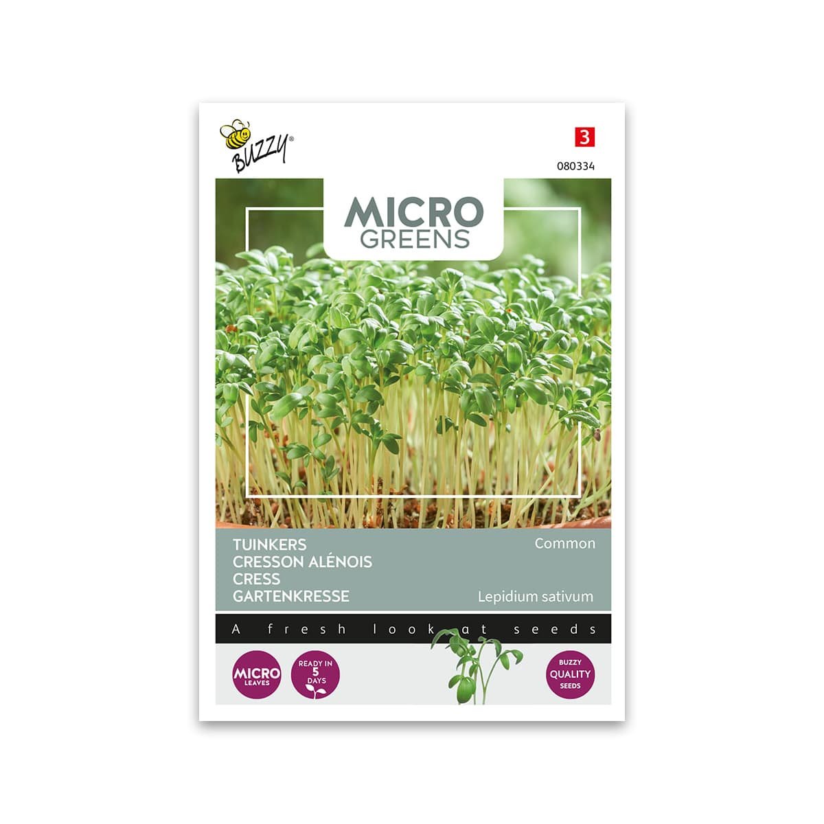 Frøpakke med microgreens karse klar til dyrkning