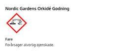 Nordic Gardens Orkidé Gødning med ætsende faresymbol