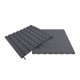 Gummiflise 500 x 500 x 30 mm grå – NORDIC PLAY Active, faldsikring til legeplads EN1176/EN1177 NORDIC PLAY Active gummiflise 500 x 500 x 30 mm i grå, stødabsorberende og skridsikker flise til faldsikring under gynger og legetårne, testet og godkendt efter EN1176 og EN1177