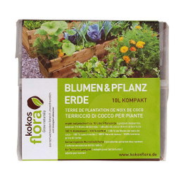 Kokosflora komprimeret blomster- og plantejord 10L