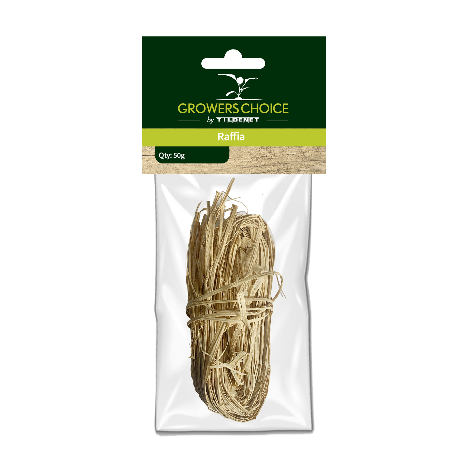 Pakke med naturfarvet raffiabånd 50 g