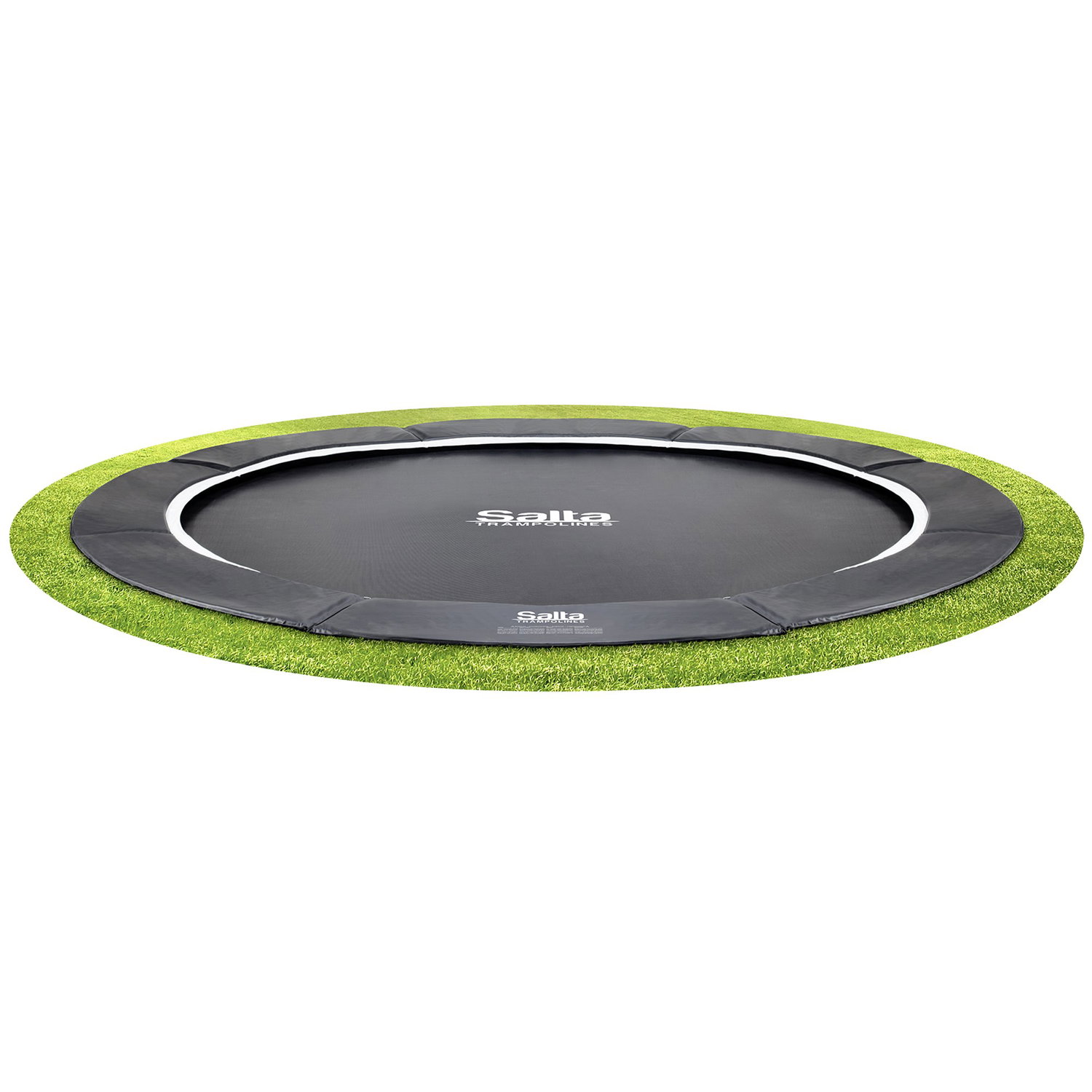 Nedgravet rundt Salta havetrampolin Rund Salta nedgravningstrampolin i haven