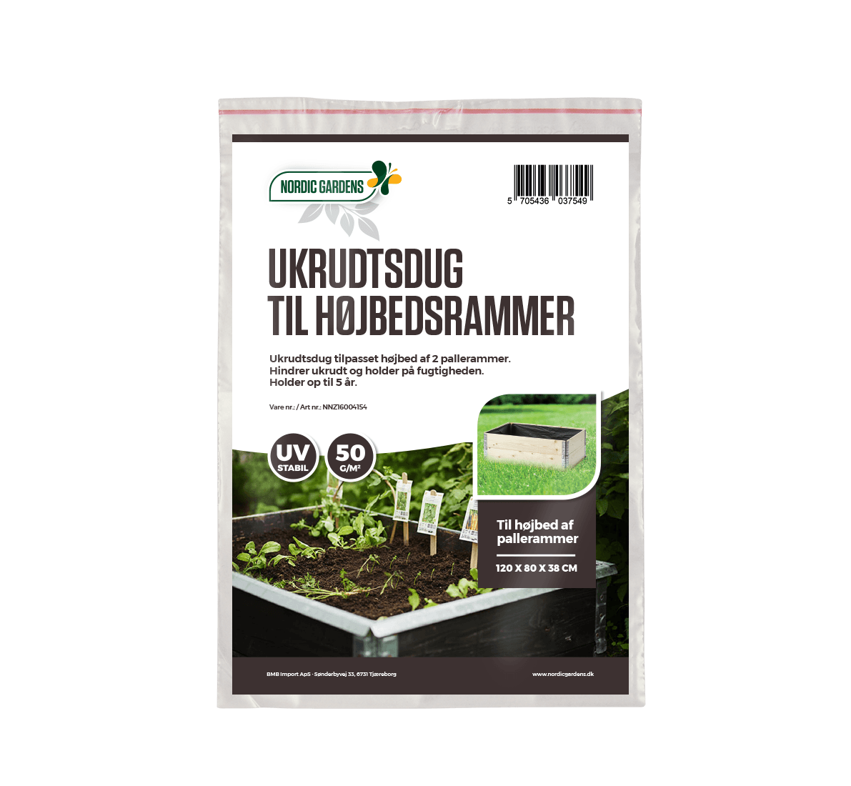 Nordic Gardens ukrudtsdug til højbedsrammer