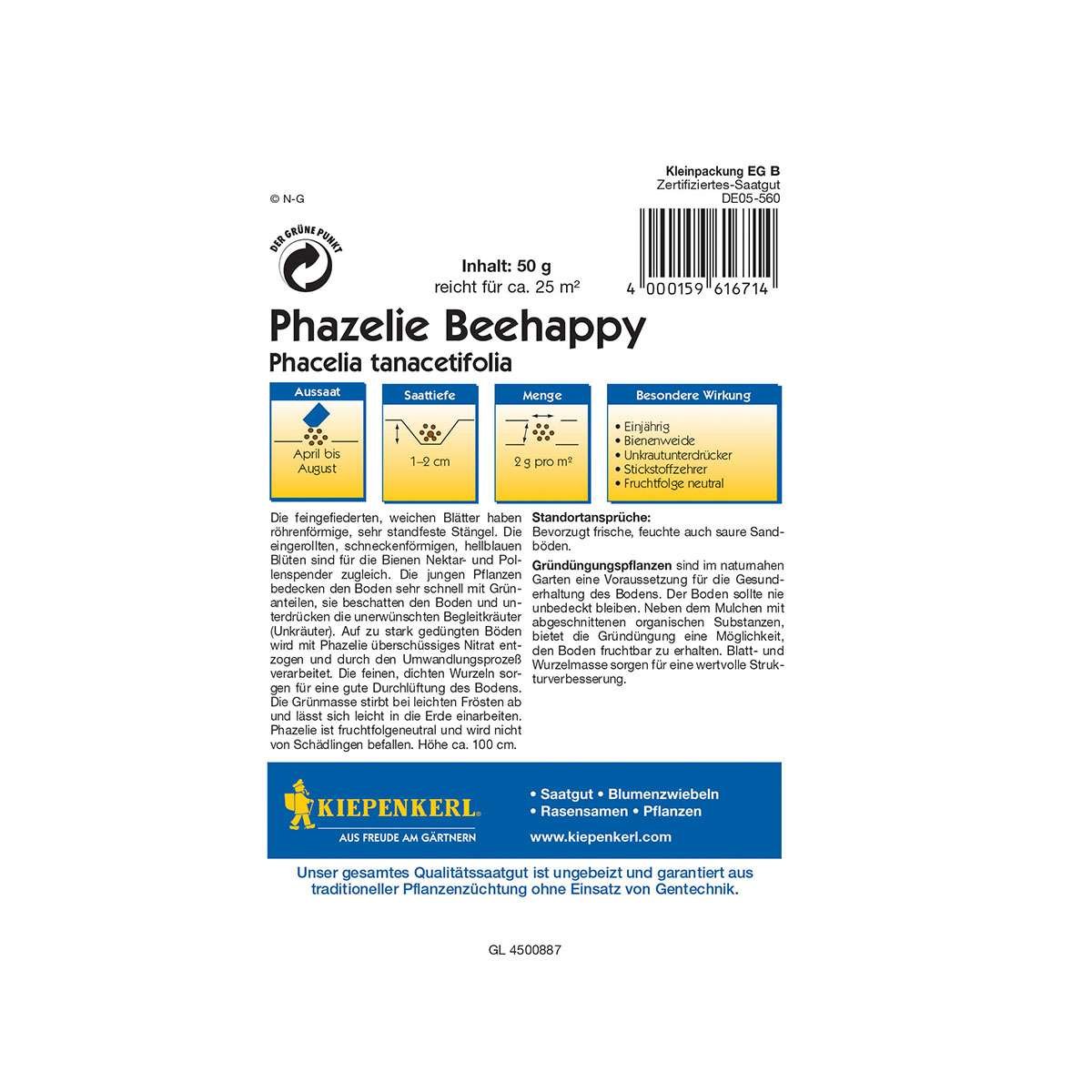 Kiepenkerl Phacelia Beehappy frøpose 50 g